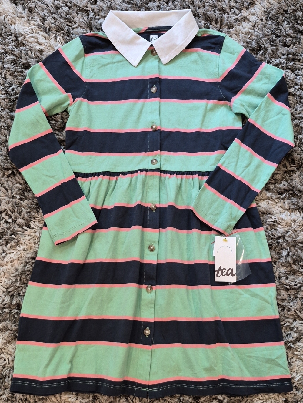 Tea Collection Cotton Striped Collared Dress